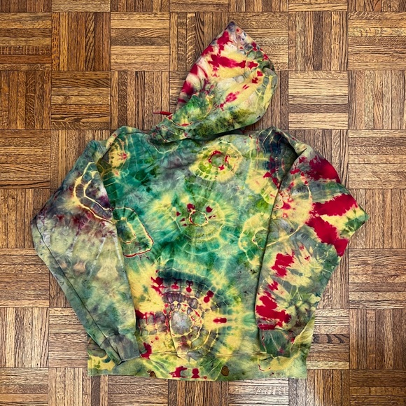 Custom tie dye hooded sweatshirt (Hanes Heavyweight) size Large - Picture 4 of 4